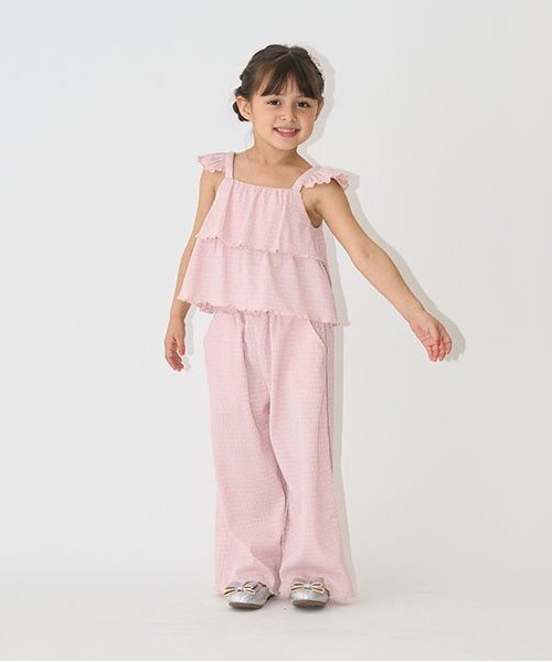 Lycee mine（リセマイン）の「キャミ&ロングワイドパンツセットアップ（セットアップ・キッズ・ラベンダー/モカ/ブラック/ライトピンク・140cm/100cm/150cm/130cm/120cm/110cm）」の13枚目の写真