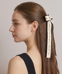 Mela Bianca（メラビアンカ）の「Mela Bianca/メラビアンカ 韓国 レタリング クラシカル リボン バレッタ ヘアアクセサリー Malle Ribbon Barrette（バレッタ/ヘアクリップ）」