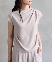 AIMER | ダブルクロスドレープフレンチスリーブブラウス(シャツ/ブラウス)