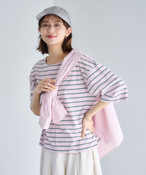 studio CLIP(スタディオクリップ)の「USAコットンダブルフロントベーシックTシャツ(Tシャツ/カットソー・レディース・その他1/その他3/その他2/オフホワイト/ブルー/その他4/ブラック・LARGE/MEDIUM)」の6枚目の写真