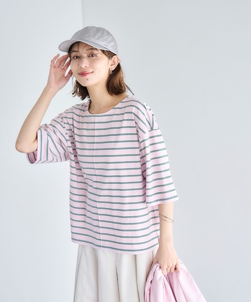 studio CLIP(スタディオクリップ)の「USAコットンダブルフロントベーシックTシャツ(Tシャツ/カットソー・レディース・その他1/その他3/その他2/オフホワイト/ブルー/その他4/ブラック・LARGE/MEDIUM)」の14枚目の写真