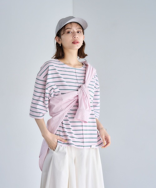 studio CLIP(スタディオクリップ)の「USAコットンダブルフロントベーシックTシャツ(Tシャツ/カットソー・レディース・その他1/その他3/その他2/オフホワイト/ブルー/その他4/ブラック・LARGE/MEDIUM)」の17枚目の写真