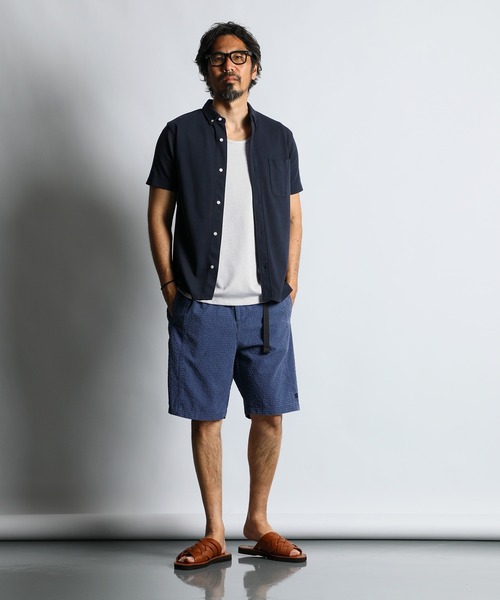 The DUFFER of ST.GEORGE(ザダファーオブセントジョージ)の「PIGMENT DYE SEERSUCKER CAMP SHORTS:顔料プリント加工 シアサッカー キャンプショーツ(その他パンツ・メンズ・グレー/カーキ/ネイビー・MEDIUM/LARGE/X-LARGE)」の9枚目の写真