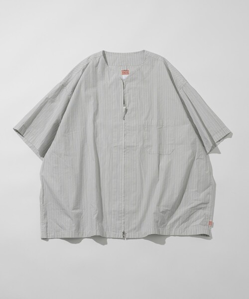 HINSON（ヒンソン）の「HINSON/ヒンソン フルジップカーディガン ショートスリーブシャツ/ブロード（シャツ/ブラウス・メンズ・ホワイト/ブラック/グレー系その他/サックスブルー/ブルー系その他・MEDIUM/LARGE）」の6枚目の写真