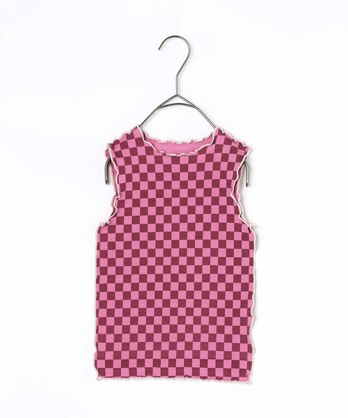 p.premier(ピードットプルミエ)の「イロチ買いしたい総柄メロウタンク(タンクトップ・キッズ・ブラック/ブルー/オレンジ/ブラウン/ピンク/レッド・80/90/100/110/120/130/140)」の4枚目の写真