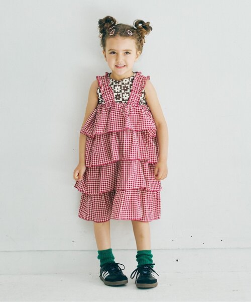 p.premier(ピードットプルミエ)の「イロチ買いしたい総柄メロウタンク(タンクトップ・キッズ・ブラック/ブルー/オレンジ/ブラウン/ピンク/レッド・80/90/100/110/120/130/140)」の10枚目の写真