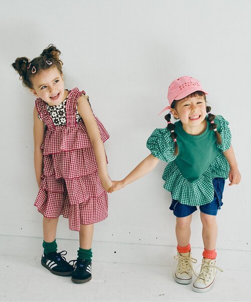 p.premier(ピードットプルミエ)の「イロチ買いしたい総柄メロウタンク(タンクトップ・キッズ・ブラック/ブルー/オレンジ/ブラウン/ピンク/レッド・80/90/100/110/120/130/140)」の12枚目の写真