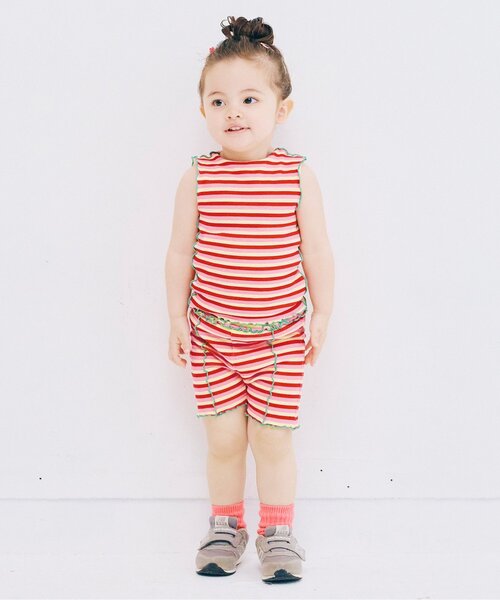 p.premier(ピードットプルミエ)の「イロチ買いしたい総柄メロウタンク(タンクトップ・キッズ・ブラック/ブルー/オレンジ/ブラウン/ピンク/レッド・80/90/100/110/120/130/140)」の13枚目の写真