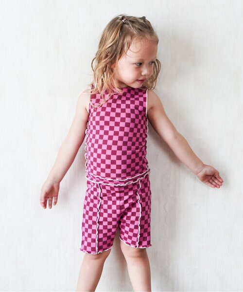 p.premier(ピードットプルミエ)の「イロチ買いしたい総柄メロウタンク(タンクトップ・キッズ・ブラック/ブルー/オレンジ/ブラウン/ピンク/レッド・80/90/100/110/120/130/140)」の19枚目の写真