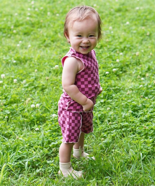 p.premier(ピードットプルミエ)の「イロチ買いしたい総柄メロウタンク(タンクトップ・キッズ・ブラック/ブルー/オレンジ/ブラウン/ピンク/レッド・80/90/100/110/120/130/140)」の20枚目の写真