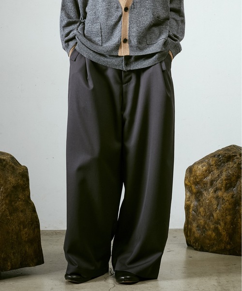 dulcamara よそいき　スラックス　ブラック　サイズ2 Dulcamara スラックス よそいきシンプル2タックワイドPT メンズ