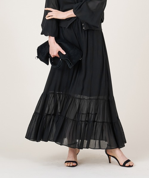 marmors(マルモア)の「【marmors】gather skirt(スカート・レディース・モカ/ブラック・36)」の2枚目の写真
