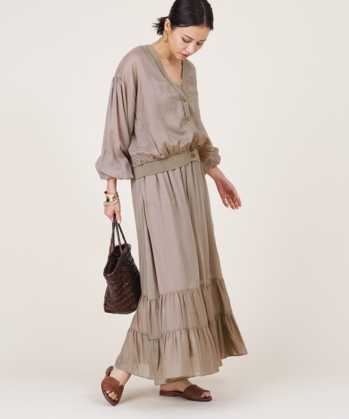 marmors(マルモア)の「【marmors】gather skirt(スカート・レディース・モカ/ブラック・36)」の7枚目の写真