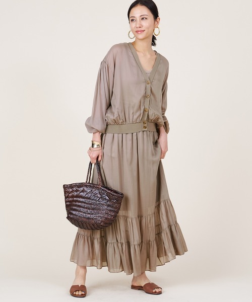 marmors(マルモア)の「【marmors】gather skirt(スカート・レディース・モカ/ブラック・36)」の8枚目の写真