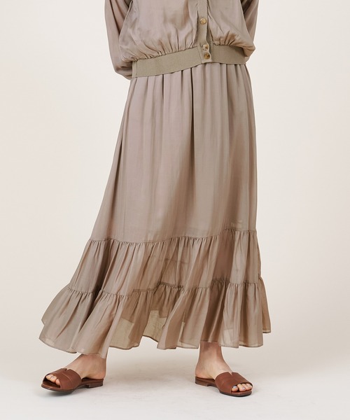 marmors(マルモア)の「【marmors】gather skirt(スカート・レディース・モカ/ブラック・36)」の9枚目の写真