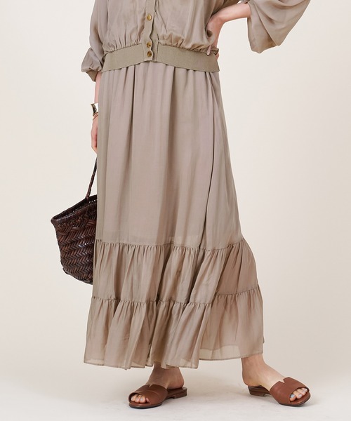marmors(マルモア)の「【marmors】gather skirt(スカート・レディース・モカ/ブラック・36)」の11枚目の写真