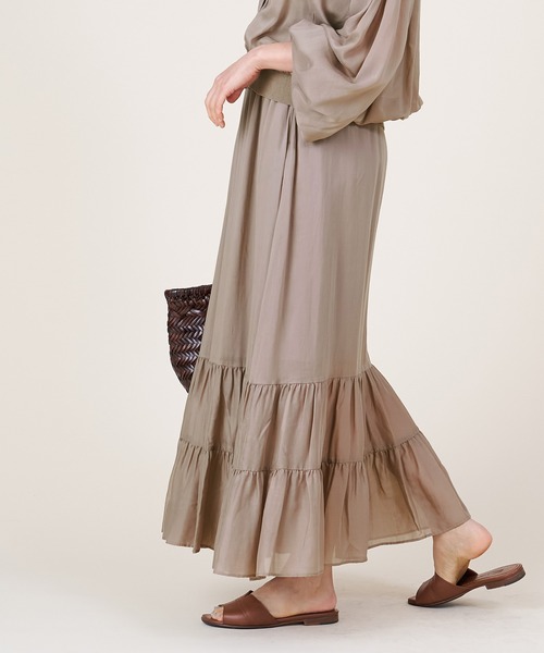 marmors(マルモア)の「【marmors】gather skirt(スカート・レディース・モカ/ブラック・36)」の12枚目の写真