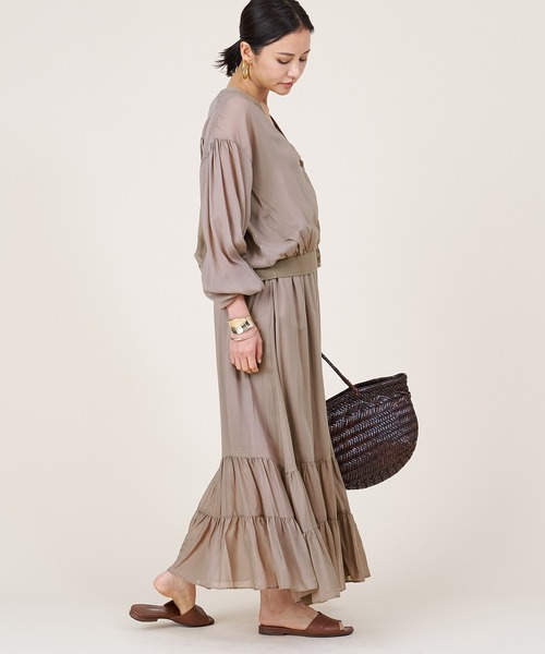 marmors(マルモア)の「【marmors】gather skirt(スカート・レディース・モカ/ブラック・36)」の14枚目の写真
