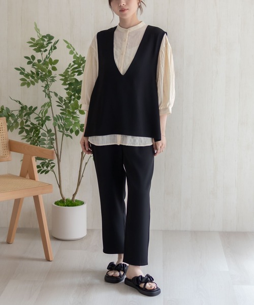 HusHusH(ハッシュアッシュ)の「HusHusH 冷感テーパードパンツ(その他パンツ・レディース・ブラック/ベージュ・M/L)」の3枚目の写真