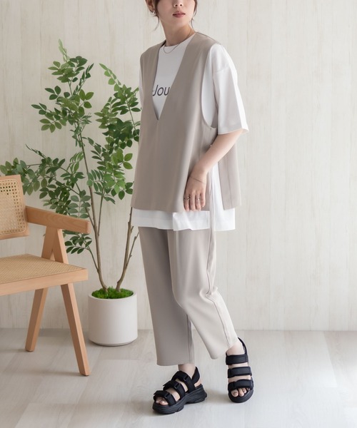 HusHusH(ハッシュアッシュ)の「HusHusH 冷感テーパードパンツ(その他パンツ・レディース・ブラック/ベージュ・M/L)」の8枚目の写真