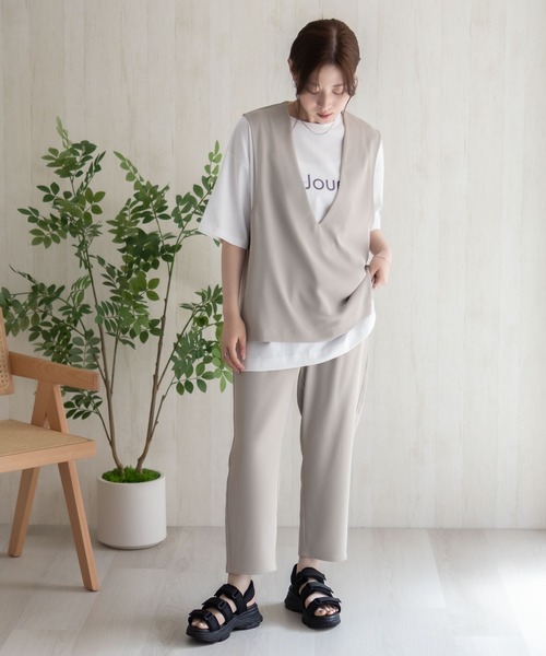 HusHusH(ハッシュアッシュ)の「HusHusH 冷感テーパードパンツ(その他パンツ・レディース・ブラック/ベージュ・M/L)」の9枚目の写真