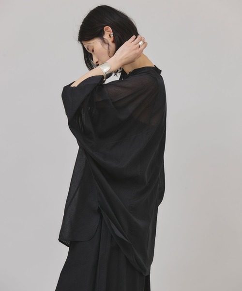 curensology カディライクケープブラウス　黒　完売 Curensology(カレンソロジー)/カディライクケープブラウス