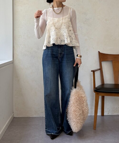 WEB限定】チュールフラワーキャミ（シャツ/ブラウス）｜DouDou