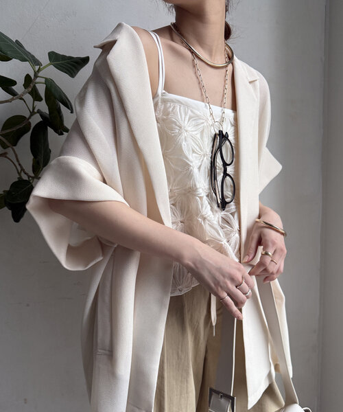 DOUDOUチュールフラワーキャミ DOUDOU｜【WEB限定】チュールフラワーキャミ | Rakuten Fashion