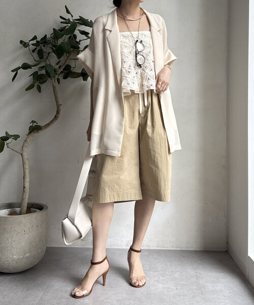 DouDou(ドゥドゥ)の「【WEB限定】チュールフラワーキャミ(シャツ/ブラウス・レディース・オフホワイト/ブラック・FREE)」の21枚目の写真