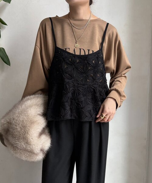 WEB限定】チュールフラワーキャミ（シャツ/ブラウス）｜DouDou