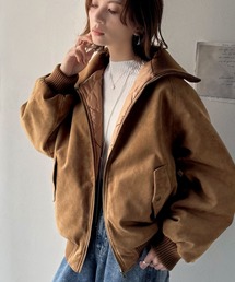 Java（ジャバ）の「《JaVaジャバコラボ》甘辛バランスで“大人可愛い”を格上げ。リブタートル オーバーサイズスウェードブルゾン（ブルゾン）」