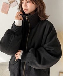 Java（ジャバ）の「《JaVaジャバコラボ》甘辛バランスで“大人可愛い”を格上げ。リブタートル オーバーサイズスウェードブルゾン（ブルゾン）」