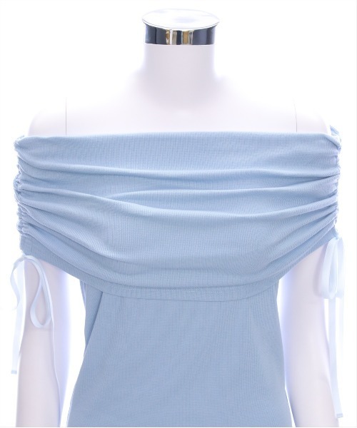 clear（クリア）の「サイドドロストオフショルカットソートップス [着回し力抜群 大人 フェミニン]（Tシャツ/カットソー・レディース・オフホワイト/ライトピンク/サックスブルー/ブラック・F）」の20枚目の写真