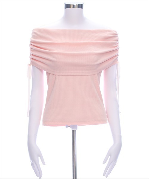 clear（クリア）の「サイドドロストオフショルカットソートップス [着回し力抜群 大人 フェミニン]（Tシャツ/カットソー・レディース・オフホワイト/ライトピンク/サックスブルー/ブラック・F）」の14枚目の写真