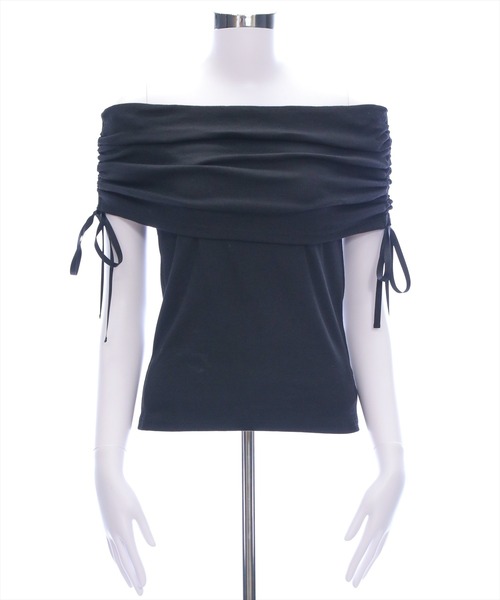 clear（クリア）の「サイドドロストオフショルカットソートップス [着回し力抜群 大人 フェミニン]（Tシャツ/カットソー・レディース・オフホワイト/ライトピンク/サックスブルー/ブラック・F）」の12枚目の写真