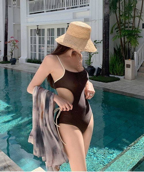 LAVIA(ラヴィア)の「サイドデザインワンピース(水着・レディース・ブラウン/カーキ・M/L)」の19枚目の写真