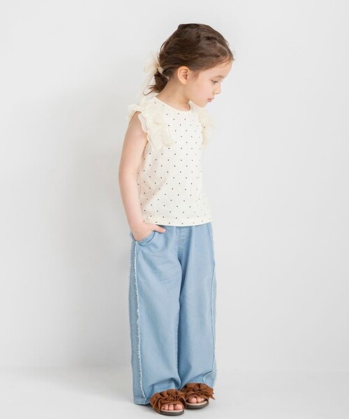 BRANSHES（ブランシェス）の「【接触冷感】ライトデニムパンツ（デニムパンツ・キッズ・サックスブルー/ネイビー・150/130/80/110/90/140/120/100）」の4枚目の写真