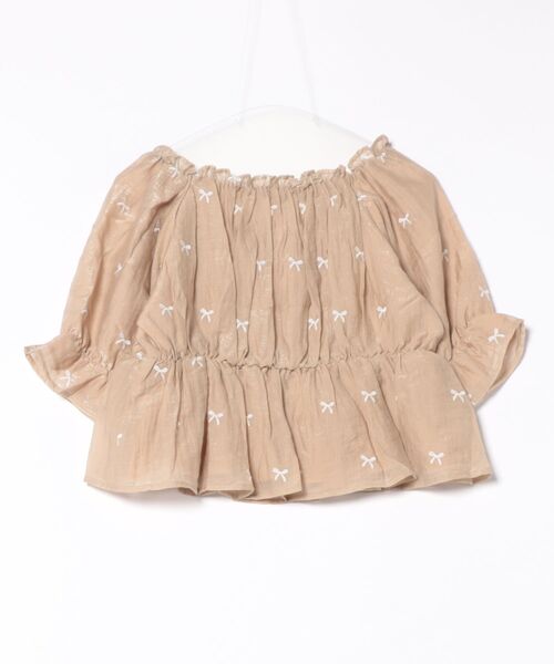 flower（フラワー）の「パーリーリボンブラウス（シャツ/ブラウス・レディース・ベージュ/ミント/アイボリー・FREE）」の4枚目の写真