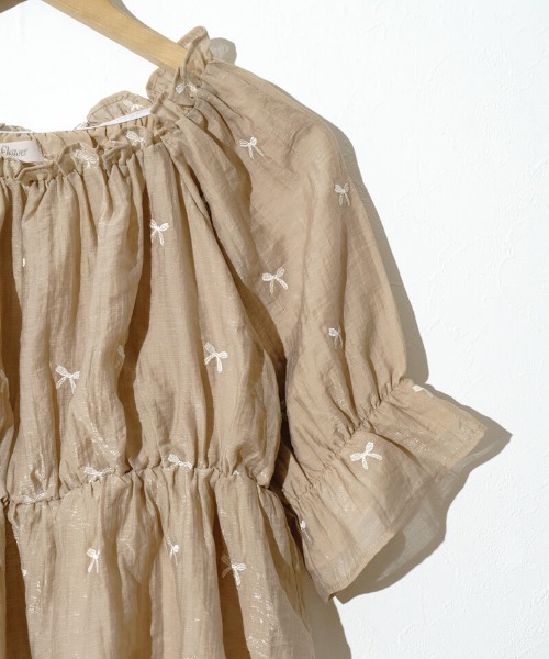 flower（フラワー）の「パーリーリボンブラウス（シャツ/ブラウス・レディース・ベージュ/ミント/アイボリー・FREE）」の19枚目の写真