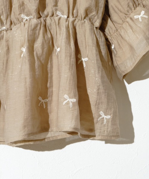 flower（フラワー）の「パーリーリボンブラウス（シャツ/ブラウス・レディース・ベージュ/ミント/アイボリー・FREE）」の20枚目の写真