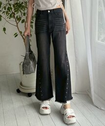 OLIVE des OLIVE | スタッズ付きストレッチデニムパンツ(デニムパンツ)
