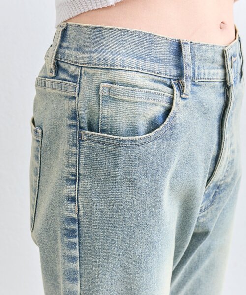 OLIVE des OLIVE（オリーブデオリーブ）の「【美シルエット/着痩せ】スタッズ付きストレッチデニムパンツ（デニムパンツ・レディース・ブルー/ブラック・SMALL/MEDIUM）」の13枚目の写真