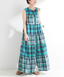 B.C STOCK | 手洗い可 / ティアードチェックスリーブレスワンピース(ワンピース)