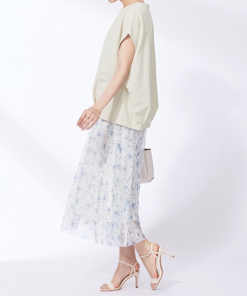 BELLUNA PLUS(ベルーナ)の「ミニワッフル素材裾タックプルオーバー(Tシャツ/カットソー・レディース・ターコイズブルー/アイボリー/モカ・MEDIUM/LARGE/X-LARGE)」の10枚目の写真