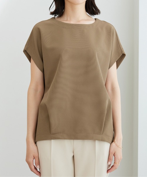 BELLUNA PLUS(ベルーナ)の「ミニワッフル素材裾タックプルオーバー(Tシャツ/カットソー・レディース・ターコイズブルー/アイボリー/モカ・MEDIUM/LARGE/X-LARGE)」の14枚目の写真