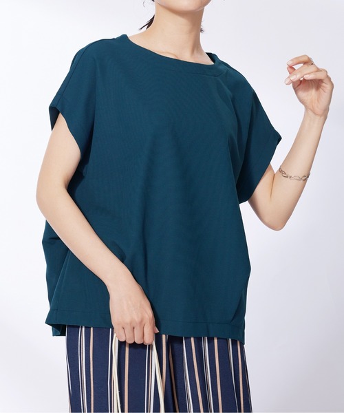 BELLUNA PLUS(ベルーナ)の「ミニワッフル素材裾タックプルオーバー(Tシャツ/カットソー・レディース・ターコイズブルー/アイボリー/モカ・MEDIUM/LARGE/X-LARGE)」の21枚目の写真