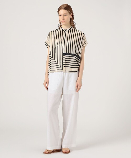 ファッション 通販 GALERIE ヴィー）の「ストライプシルク VIE（ギャルリー トップス