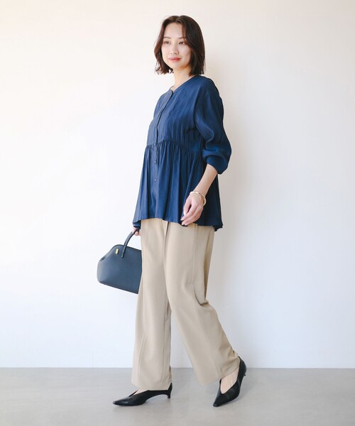 B:MING by BEAMS（ビーミングバイビームス）の「【洗える】ウエスト ギャザー ブラウス（S～M）（シャツ/ブラウス・レディース・オフホワイト/ネイビー/パープル系その他5・SMALL/MEDIUM）」の11枚目の写真