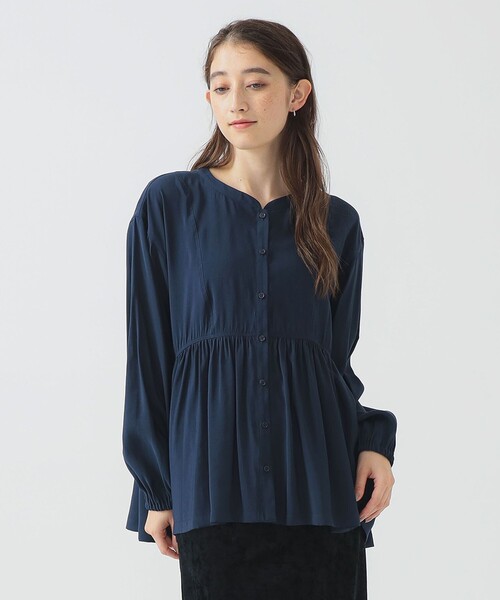 B:MING by BEAMS（ビーミングバイビームス）の「【洗える】ウエスト ギャザー ブラウス（S～M）（シャツ/ブラウス・レディース・オフホワイト/ネイビー/パープル系その他5・SMALL/MEDIUM）」の15枚目の写真