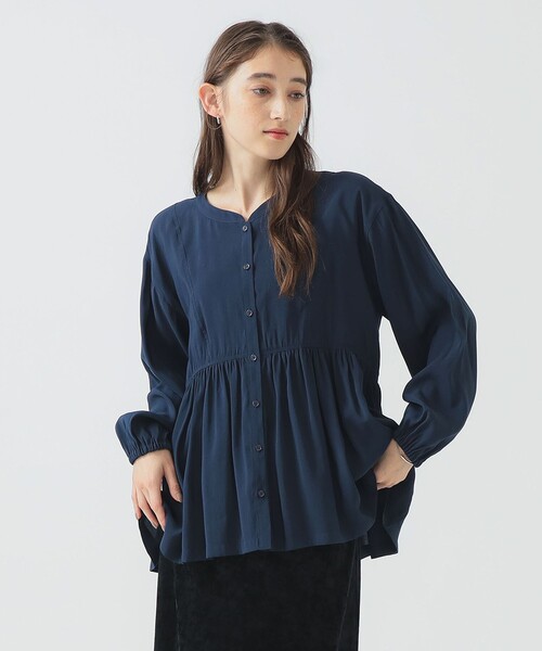 B:MING by BEAMS（ビーミングバイビームス）の「【洗える】ウエスト ギャザー ブラウス（S～M）（シャツ/ブラウス・レディース・オフホワイト/ネイビー/パープル系その他5・SMALL/MEDIUM）」の9枚目の写真